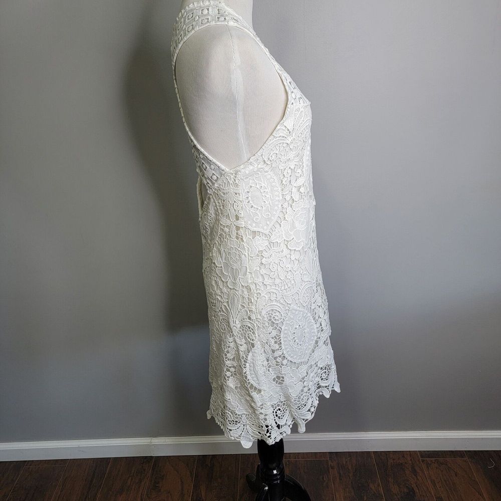 Alexis Lira Crochet Cross‎ Back Dress Size Small Lace Ivory - Picture 3 of 10